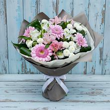 Букет цветов из:  Герберы, Альстромерии и Хризантемы #REPLACE_PRED# Тюменцево