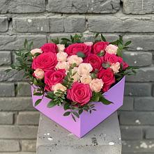 Цветочная композиция из Розы в коробке в Тюменцево