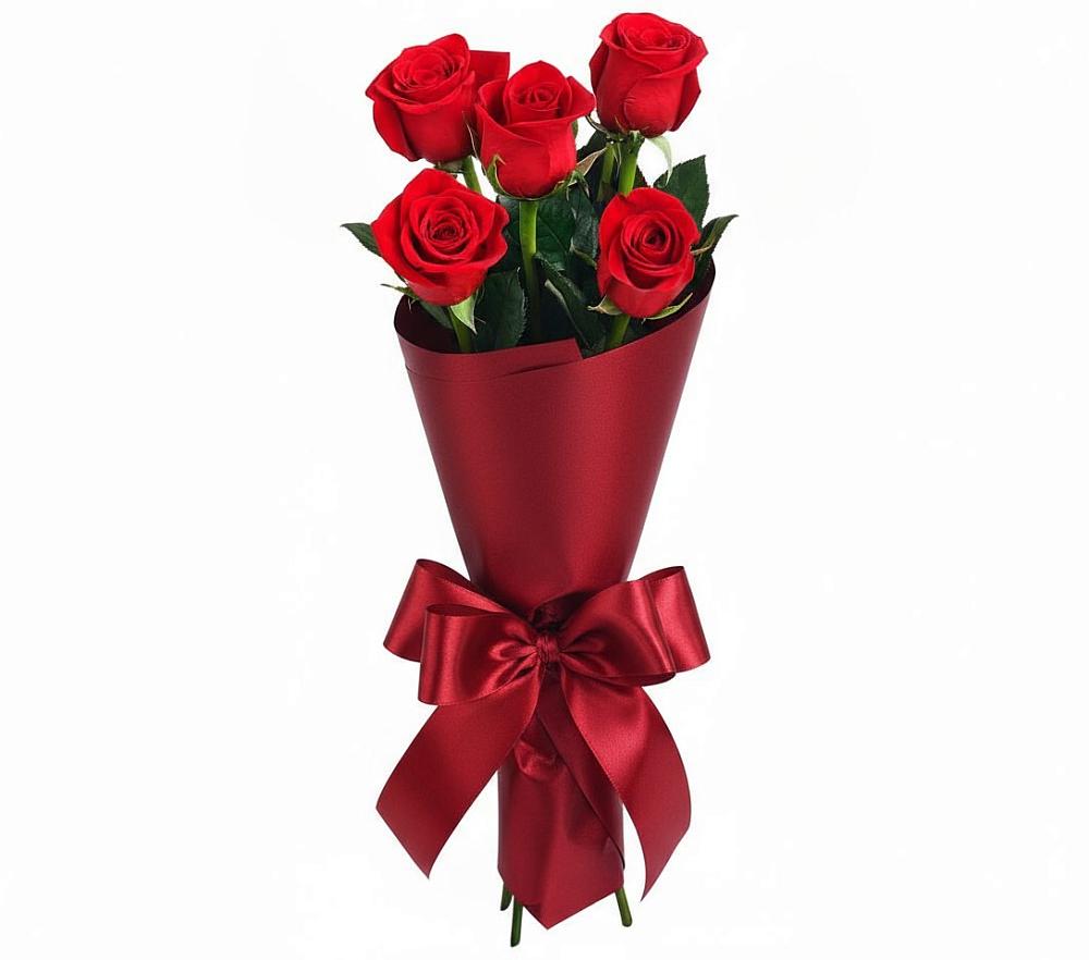 Букет 5 Красных роз Эдлесс Лав в Тюменцево