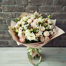 Букет цветов из:  Альстромерии, Розы и Хризантемы в Тюменцево
