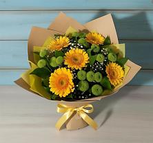 Букет цветов из:  Герберы и Хризантемы в Тюменцево