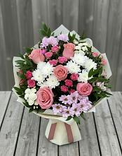 Букет цветов из:  Альстромерии, Гвоздики, Розы и Хризантемы #REPLACE_PRED# Тюменцево