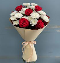 Букет цветов из:  Розы и Хризантемы в Тюменцево