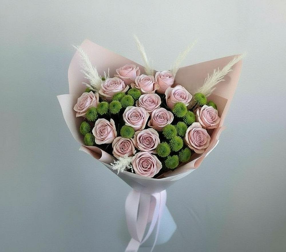 Букет цветов из: Розы и Хризантемы в Тюменцево