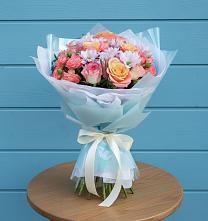 Букет цветов из:  Хризантемы и Розы в Тюменцево