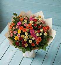 Букет Микс из разноцветных кустовых роз #REPLACE_PRED# Тюменцево